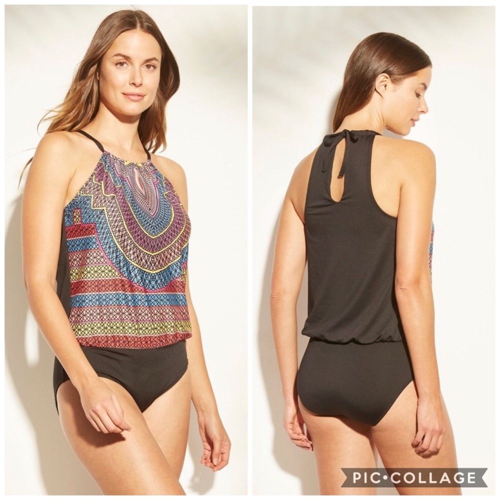 🔥FREE W $20! ‘Perry Ellis’ Mosaic Halter Suit!